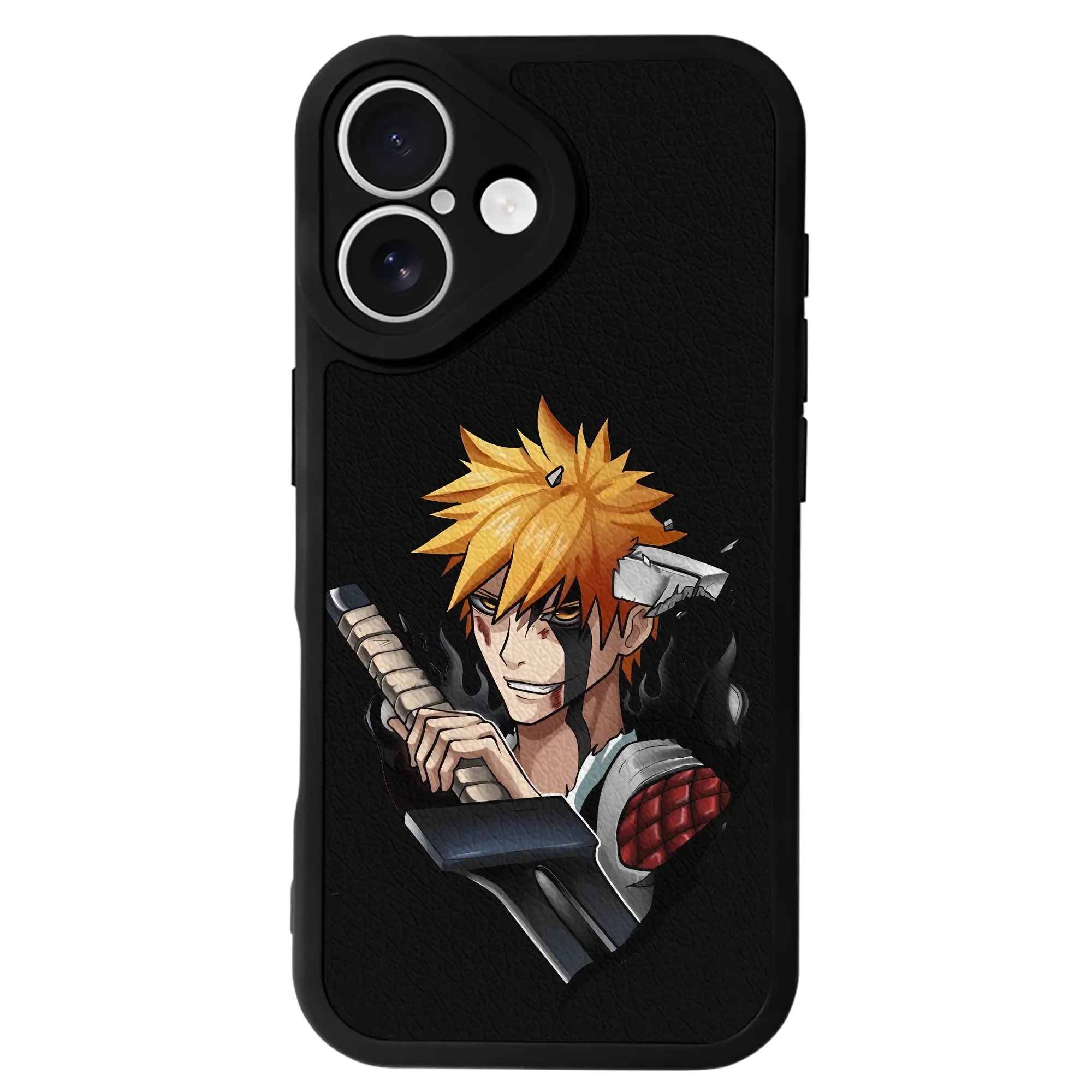 ブリーチ グッズ 黒崎 一護 - IPhone 16シリーズ対応 ・ シリコンスマホケース ・ レザー調 ・ 高精度フィット ・ 耐衝撃 ・ ワイヤレス充電対応 ・ 精密カット